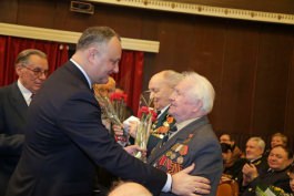 Președintele Republicii Moldova, Igor Dodon, a participat la adunarea solemnă a veteranilor Forțelor Armate și organelor de drept - GLORIA, dedicată Zilei Apărătorului Patriei