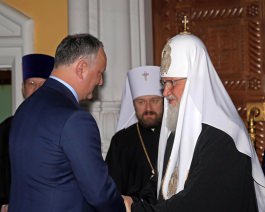 La Moscova Igor Dodon s-a întîlnit cu Patriarhul Moscovei şi al Întregii Rusii, Kiril