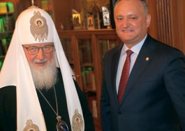 La Moscova Igor Dodon s-a întîlnit cu Patriarhul Moscovei şi al Întregii Rusii, Kiril