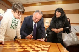 Igor Dodon a participat la deschiderea Turneului internațional la șah rapid ”Memorial V. Cebanenco”