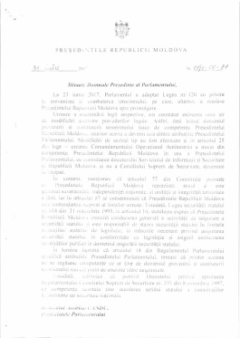 Președintele țării a relatat despre prevederile proiectelor de lege pe care le-a returnat Parlamentului și pe care insistă PDM