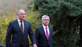 Președintele Moldovei Igor Dodon a avut o întrevedere cu Președintele Armeniei, Serzh Sargsyan