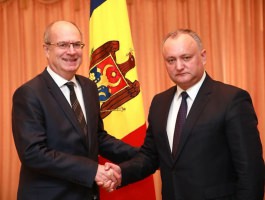 Igor Dodon a avut o întrevedere de rămas bun cu ambasadorul  Franţei în Republica Moldova