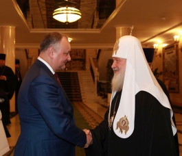 Președintele Moldovei a avut o întrevedere cu Sanctitatea Sa Patriarhul Moscovei şi al Întregii Rusii, Kiril