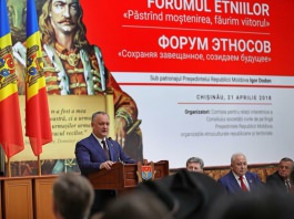 Igor Dodon a participat la Forumul etniilor care s-a desfășurat sub patronajul Președintelui Republicii Moldova