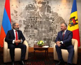 Președintele Republicii Moldova, Igor Dodon, a avut o întrevedere cu prim-ministrul Republicii Armenia, Nikol Pașinyan  