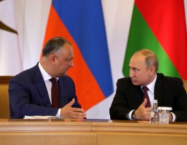 Președintele Republicii Moldova, Igor Dodon, a avut o întrevedere cu Președintele Federației Ruse, Vladimir Putin