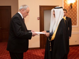 Președintele Nicolae Timofti a primit scrisorile de acreditare din partea ambasadorului statului Qatar, Mohammed bin Ali Mohammed Al-Maliki