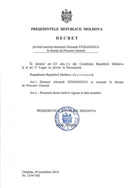 Președintele Republicii Moldova l-a prezentat corpului de procurori pe noul Procuror General