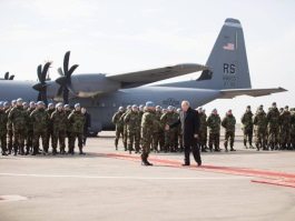 Nicolae Timofti a participat la ceremonia de detașare a contingentului Armatei Naționale în misiunea internațională de menținere a păcii din Kosovo