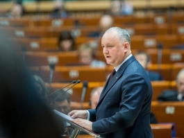 Igor Dodon a rostit un discurs la sesiunea ordinară a Adunării Parlamentare a Consiliului Europei