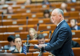 Igor Dodon a rostit un discurs la sesiunea ordinară a Adunării Parlamentare a Consiliului Europei