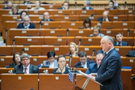 Igor Dodon a rostit un discurs la sesiunea ordinară a Adunării Parlamentare a Consiliului Europei