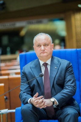 Igor Dodon a rostit un discurs la sesiunea ordinară a Adunării Parlamentare a Consiliului Europei