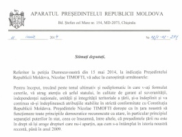 „Președintele speră ca alegerile parlamentare să confirme o dată și pentru totdeauna voința poporului”