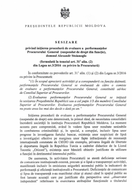 Președintele Maia Sandu solicită inițierea procedurii de evaluare a performanțelor Procurorului General suspendat, Alexandr Stoianoglo