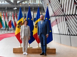 Președinta Maia Sandu a discutat, la Bruxelles, cu Charles Michel, Președintele Consiliului European