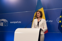 Press statement by President Maia Sandu after her speech in the plenary of the European Parliament