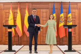 Declarația de presă a Președintei Maia Sandu după întrevederea cu Președintele Guvernului Regatului Spaniei, Pedro Sánchez