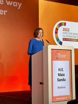 Discursul Președintei Maia Sandu la ceremonia de deschidere a segmentului de nivel înalt și a dialogului Summitului privind cooperarea eficientă pentru dezvoltare 2022