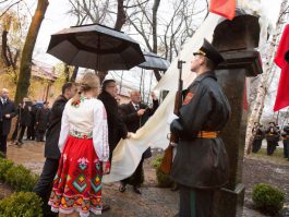 Moldovan president attends unveiling bust of Polish Marshal