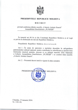 Cu ocazia Zilei Naționale a Culturii, Președinta Maia Sandu a conferit titluri onorifice pentru 31 de artiști, regizori, actori și  compozitori  