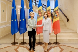 Președinta Maia Sandu, la întrevederea cu Președinta Comisiei Europene, Ursula von der Leyen:„Uniunea Europeană ne-a fost alături de la obținerea statutului de candidat până la lansarea oficială a negocierilor de aderare”