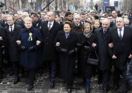 President Nicolae Timofti participates in March of Dignity in Kiev