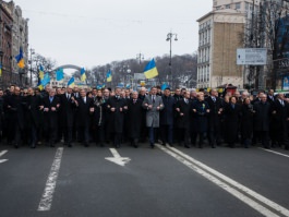 Președintele Nicolae Timofti a participat la Marșul Demnității din Kiev