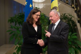 Președintele Timofti a avut o întrevedere cu Cecilia Malmstrom, Comisar European pentru Comerț